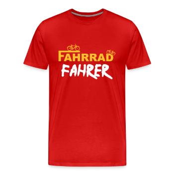 Fahrradfahrer - Männer Premium Bio T-Shirt - Rot - Vorne - Damien (186cm)