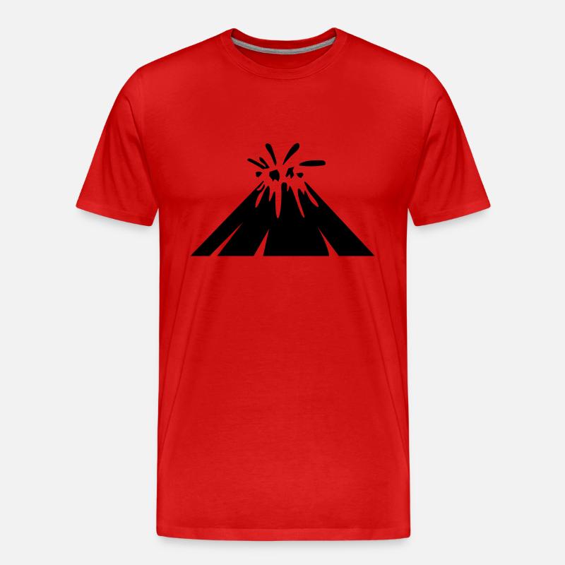 Vulkan icon symbol - Männer Premium Bio T-Shirt - Rot