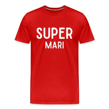 Evg mariage super-héros cadeau anniversaire - T-shirt bio Premium Homme - rouge - Devant - Damien (186cm)