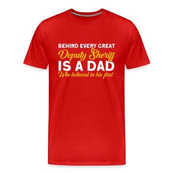 Papa Assistant Sheriff Papa Father - Men's Premium Organic T-Shirt - red - Front - Damien (186cm)