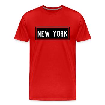 New York - Men's Premium Organic T-Shirt - red - Front - Damien (186cm)