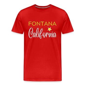 Fontana California - T-shirt bio Premium Homme - rouge - Devant - Damien (186cm)
