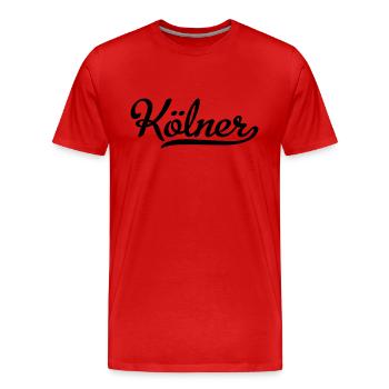 Kölner - Männer Premium Bio T-Shirt - Rot - Vorne - Damien (186cm)