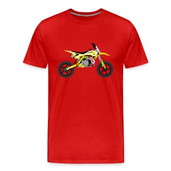 super Moto Jaune Blanc - T-shirt bio Premium Homme - rouge - Devant - Damien (186cm)