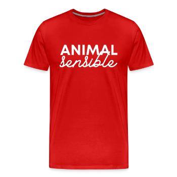 Animal sensible - hypersensibilité - T-shirt bio Premium Homme - rouge - Devant - Damien (186cm)