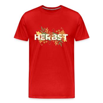Herbst | Jahreszeit - Männer Premium Bio T-Shirt - Rot - Vorne - Damien (186cm)