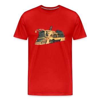Locomotive à vapeur Steampunk - T-shirt bio Premium Homme - rouge - Devant - Damien (186cm)