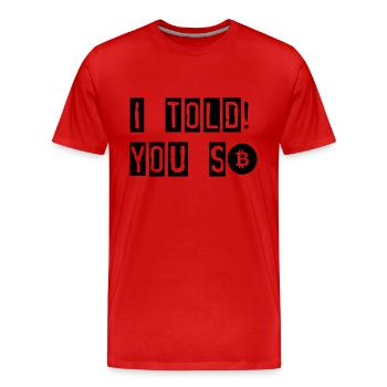 Bitcoin Trading Crypto Stocks - T-shirt bio Premium Homme - rouge - Devant - Damien (186cm)