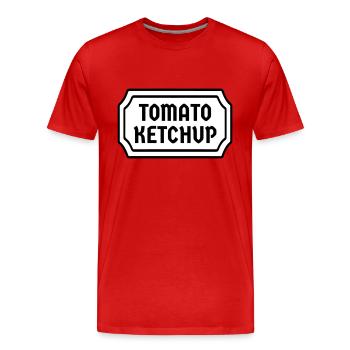 Tomate Ketchup Tomate Costume Label Carnaval - T-shirt bio Premium Homme - rouge - Devant - Damien (186cm)