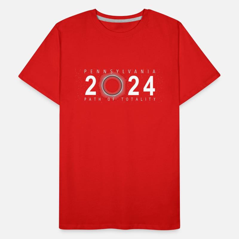Eclipse de Soleil Pennsylvanie 8 avril 2024 T-shirt bio Premium Homme