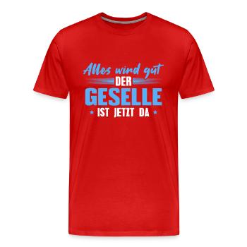 Gesellenprüfung bestanden Handwerk Geselle - Männer Premium Bio T-Shirt - Rot - Vorne - Damien (186cm)