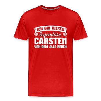 Carsten Vorname Geschenk - Männer Premium Bio T-Shirt - Rot - Vorne - Damien (186cm)