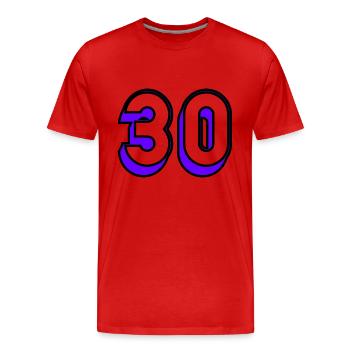 30 ANS. 30. 30e ANNIVERSAIRE. ANNIVERSAIRE 30 ANS - T-shirt bio Premium Homme - rouge - Devant - Damien (186cm)
