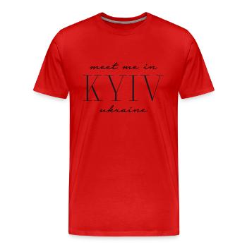 Meet me in Kiew Ukraine - Kyiv - Männer Premium Bio T-Shirt - Rot - Vorne - Damien (186cm)