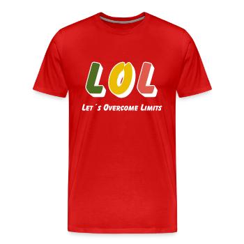 LOL - Dépassons les limites - T-shirt bio Premium Homme - rouge - Devant - Damien (186cm)