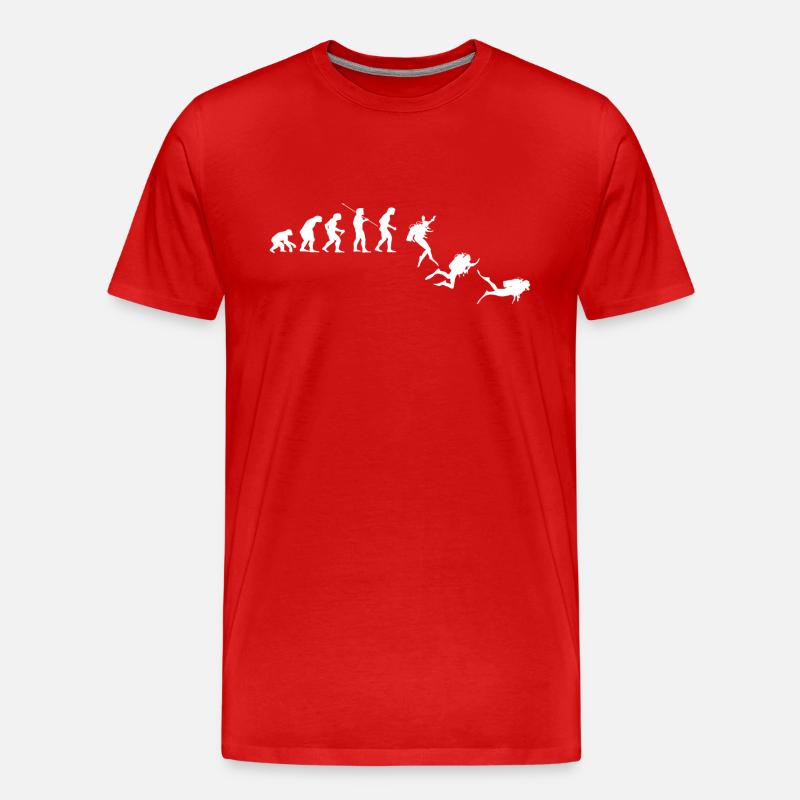Tauchen Evolution Taucher Geschenk - Männer Premium Bio T-Shirt - Rot