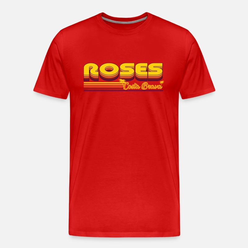 Roses Costa Brava Spanien Design - Männer Premium Bio T-Shirt - Rot