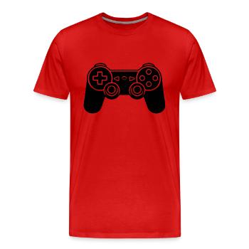 Manette de jeu de jeux vidéo - T-shirt bio Premium Homme - rouge - Devant - Damien (186cm)