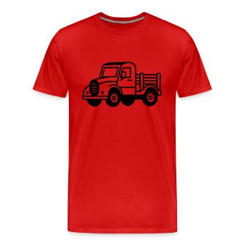Lkw - Männer Premium Bio T-Shirt - Rot - Vorne - Damien (186cm)