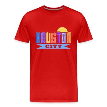 Design de la ville de Houston pour les fiers résidents de Houston - T-shirt bio Premium Homme - rouge - Devant - Damien (186cm)