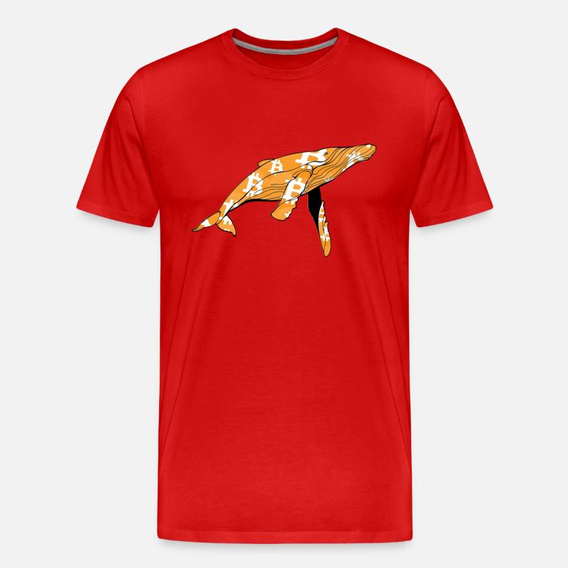 Bitcoin Wal - Männer Premium Bio T-Shirt - Rot