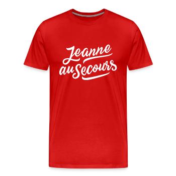 Jeanne au secours - T-shirt bio Premium Homme - rouge - Devant - Damien (186cm)