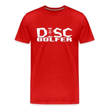 Disc Golfer Frisbee Ultimate Frisbee Frisbee - T-shirt bio Premium Homme - rouge - Devant - Damien (186cm)