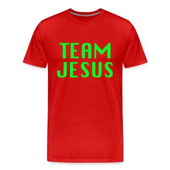 Team Jesus Cool Quote - Men's Premium Organic T-Shirt - red - Front - Damien (186cm)