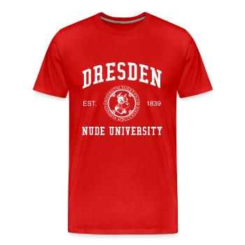Université nue de Dresde Uni Hochschule Universität - T-shirt bio Premium Homme - rouge - Devant - Damien (186cm)