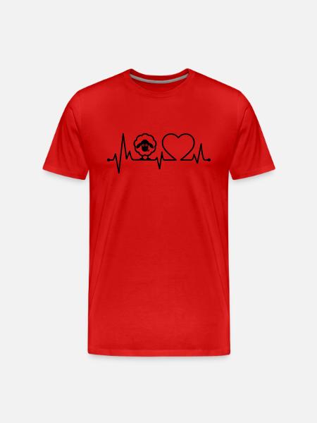 Sheep heartbeat - Men's Premium Organic T-Shirt - red