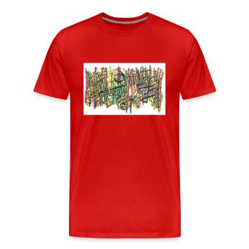 240725 05 - Männer Premium Bio T-Shirt - Rot - Vorne - Damien (186cm)