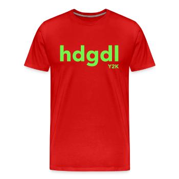 hdgdl Y2K grün - Männer Premium Bio T-Shirt - Rot - Vorne - Damien (186cm)