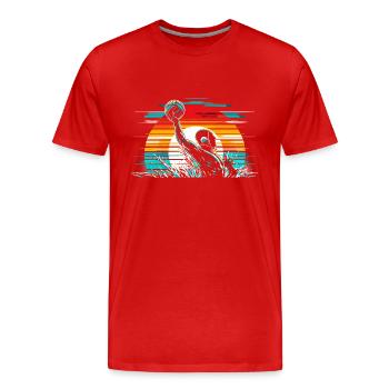 Joueur de water-polo rétro Sports de polo aquatique - T-shirt bio Premium Homme - rouge - Devant - Damien (186cm)