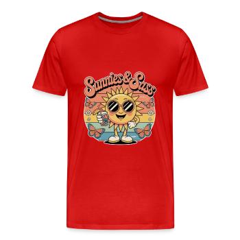 Lunettes De Soleil Et Maigres - T-shirt bio Premium Homme - rouge - Devant - Damien (186cm)