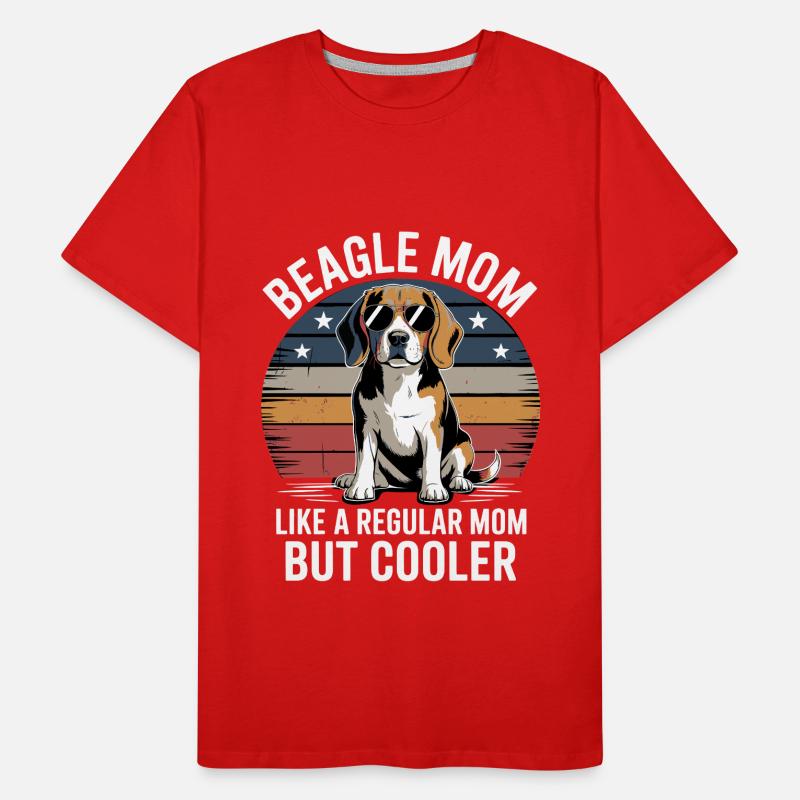 Beagle-Mutter Wie Eine Normale Mutter, Aber Cooler Männer Premium Bio T-Shirt