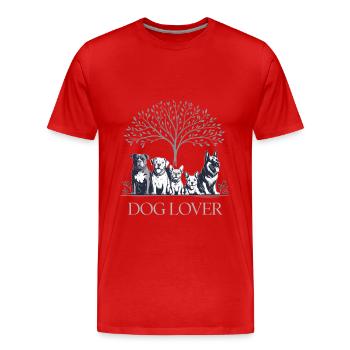 Hundefreund - Männer Premium Bio T-Shirt - Rot - Vorne - Damien (186cm)
