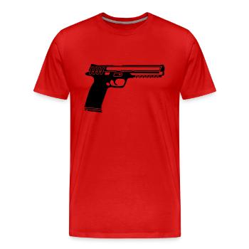 gun - Männer Premium Bio T-Shirt - Rot - Vorne - Damien (186cm)