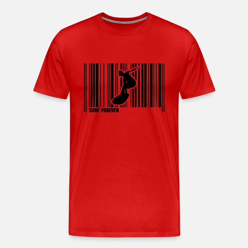Kitesurf-Bar-Code - Männer Premium Bio T-Shirt - Rot