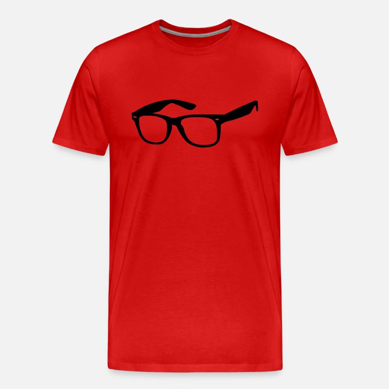 Brille - Männer Premium Bio T-Shirt - Rot