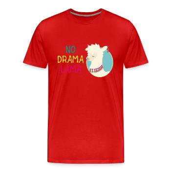 No Drama Lama - Männer Premium Bio T-Shirt - Rot - Vorne - Damien (186cm)