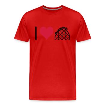 ichliebeachterbahn - Men's Premium Organic T-Shirt - red - Front - Damien (186cm)