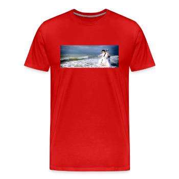 Musique aquatique - T-shirt bio Premium Homme - rouge - Devant - Damien (186cm)