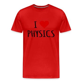 I Love Physique Physique Professeur de physique Idée de cadeau - T-shirt bio Premium Homme - rouge - Devant - Damien (186cm)