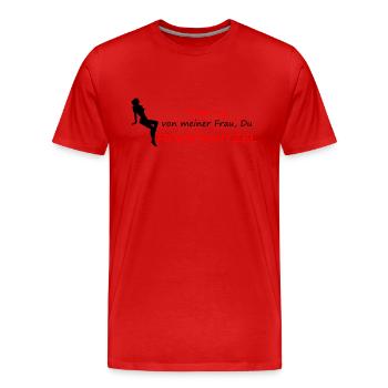 Finger weg von meiner Frau - Männer Premium Bio T-Shirt - Rot - Vorne - Damien (186cm)