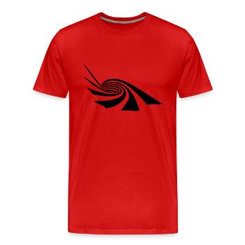 Vector Spiral - Men's Premium Organic T-Shirt - red - Front - Damien (186cm)