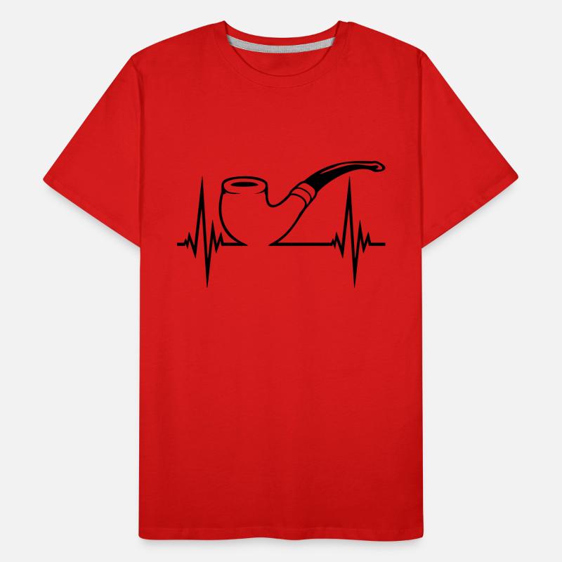 Pulsation de pipe de tabac Heartbeat T-shirt bio Premium Homme