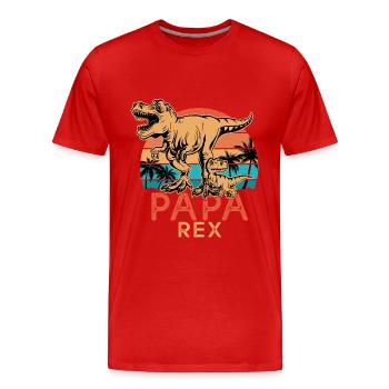 Geschenk dad t rex - Männer Premium Bio T-Shirt - Rot - Vorne - Damien (186cm)