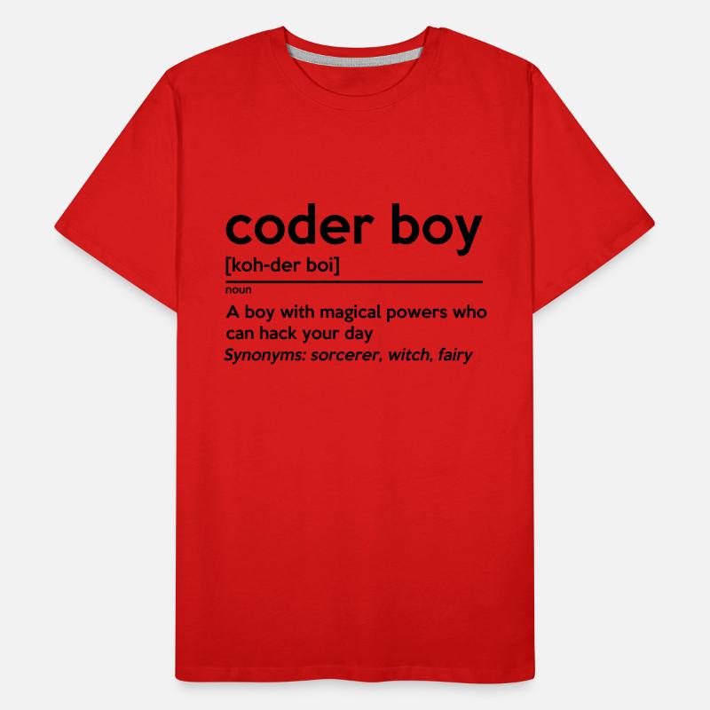 Coding Boy Definition Noun Software Developer Prog Männer Premium Bio T-Shirt
