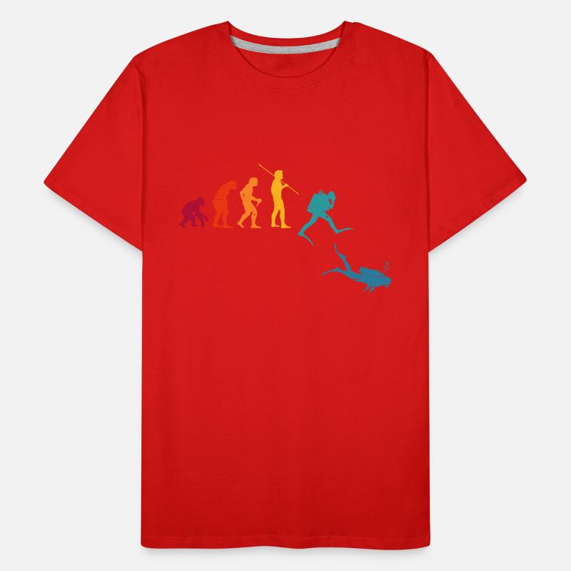 Evolution Graphic Diver Diving Scuba Diver Apnoe S Männer Premium Bio T-Shirt