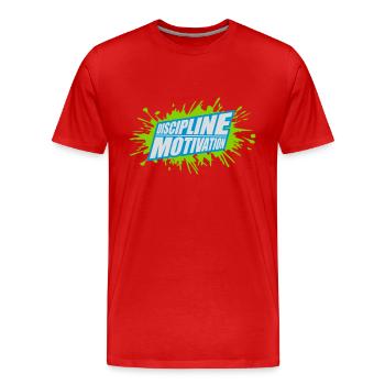 Citation de discipline sur la motivation - T-shirt bio Premium Homme - rouge - Devant - Damien (186cm)